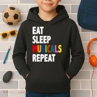 Eat Sleep Musicals Repeat Kids Hoodie thumb 2