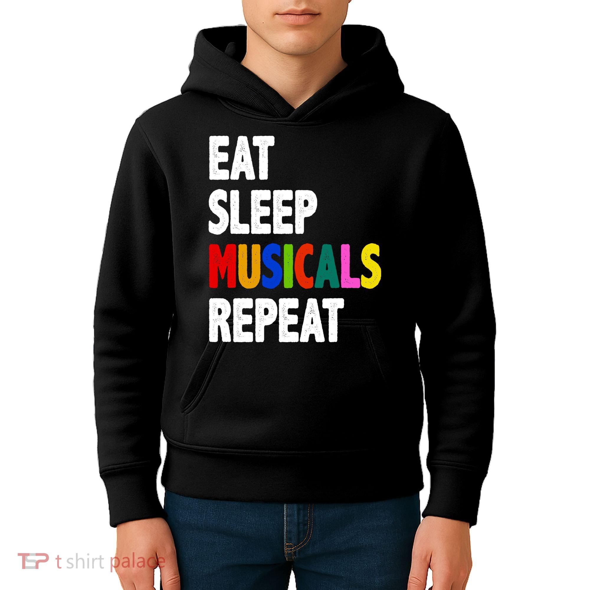 Eat Sleep Musicals Repeat Kids Hoodie