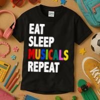 Eat Sleep Musicals Repeat Kids T-Shirt thumb 3