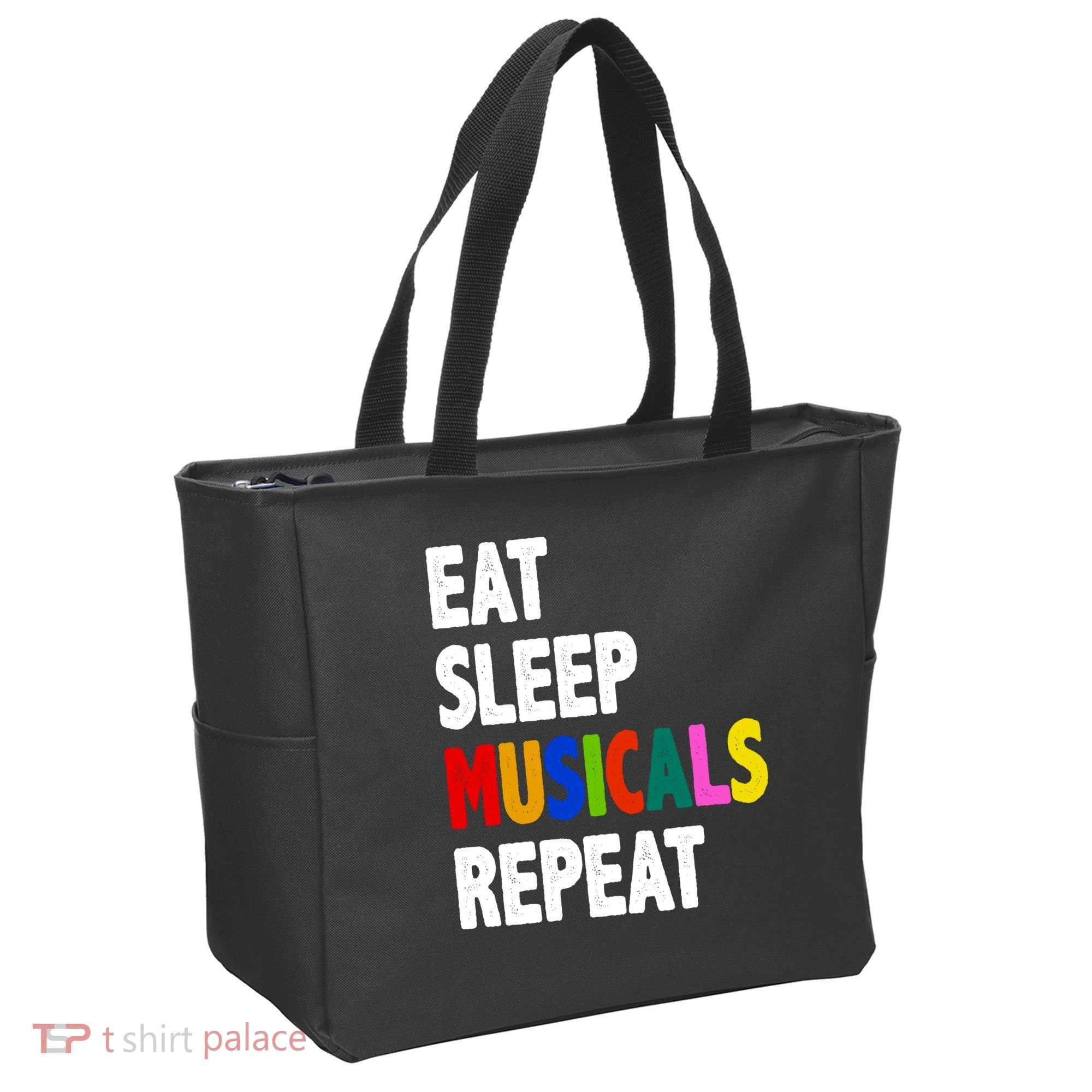 Eat Sleep Musicals Repeat Tote Bag