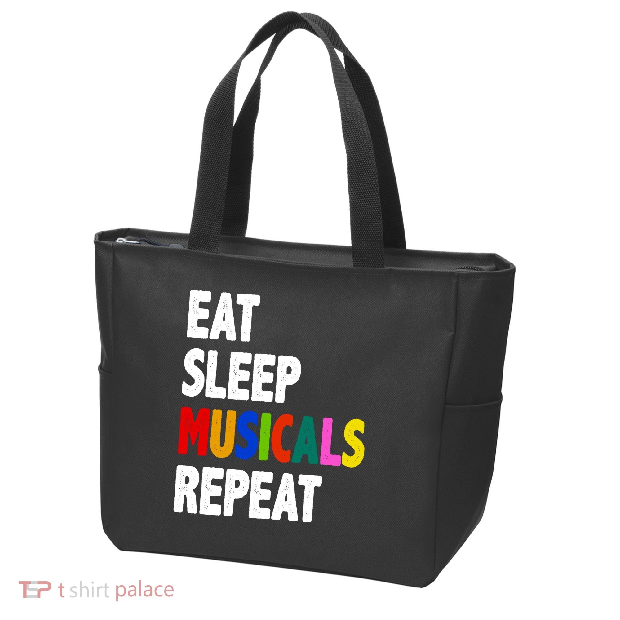 Eat Sleep Musicals Repeat Tote Bag