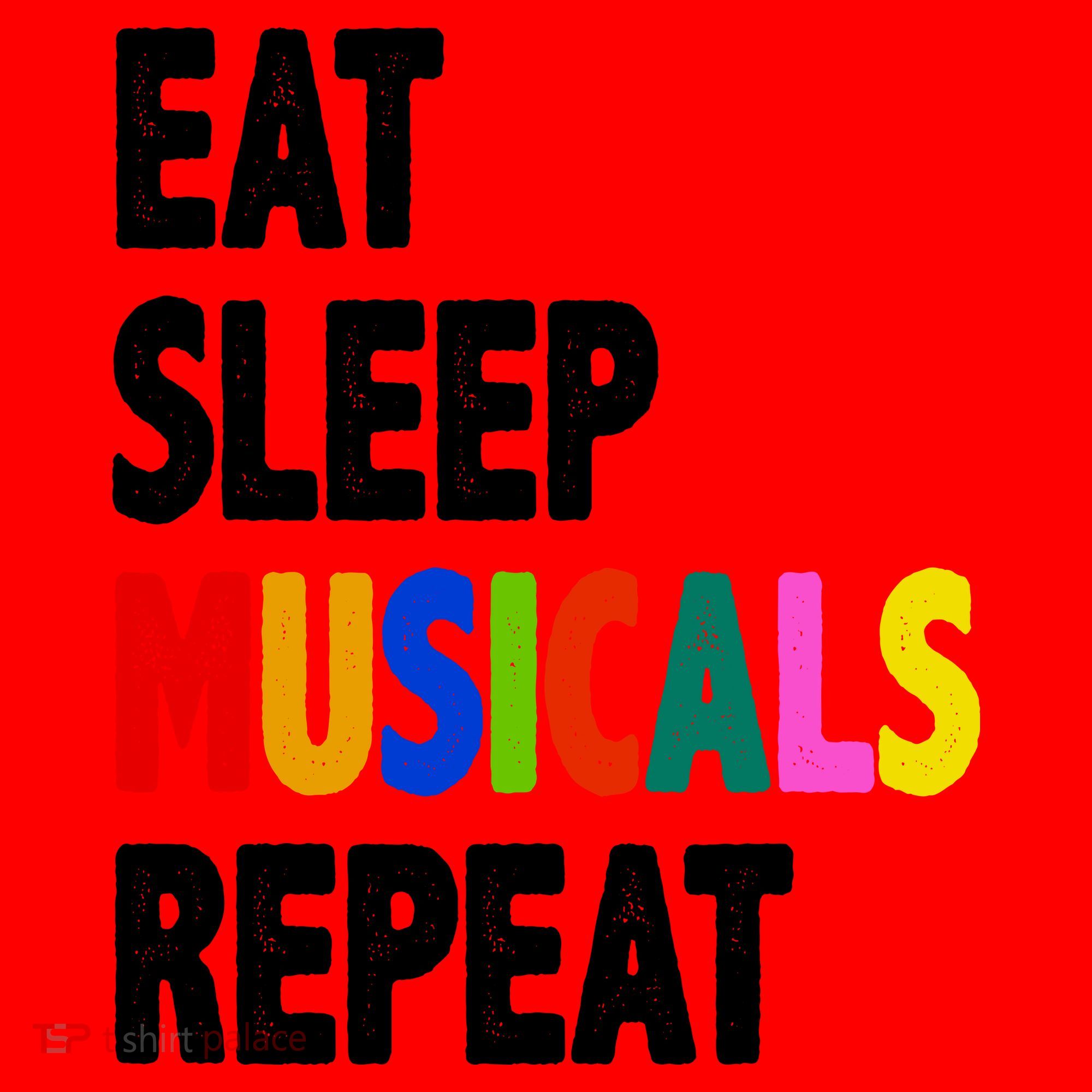 Eat Sleep Musicals Repeat Santa Hat