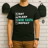 Eat Sleep Mine Kaspa Crypto Kaspa Mining Kaspa Crypto Miner Kaspa To The Moon T-Shirt thumb 6