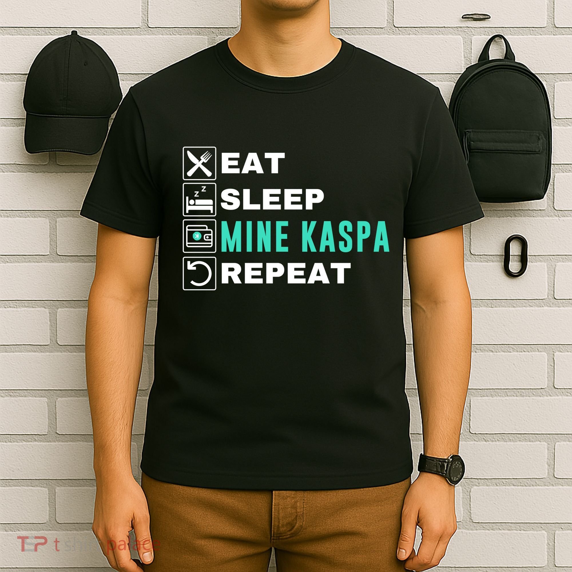 Eat Sleep Mine Kaspa Crypto Kaspa Mining Kaspa Crypto Miner Kaspa To The Moon T-Shirt