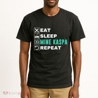 Eat Sleep Mine Kaspa Crypto Kaspa Mining Kaspa Crypto Miner Kaspa To The Moon Tall T-Shirt thumb 2