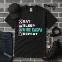 Eat Sleep Mine Kaspa Crypto Kaspa Mining Kaspa Crypto Miner Kaspa To The Moon Tall T-Shirt thumb 3