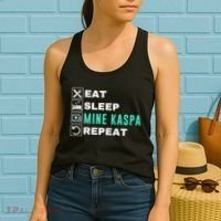 Eat Sleep Mine Kaspa Crypto Kaspa Mining Kaspa Crypto Miner Kaspa To The Moon Women's Tank Top thumb 2