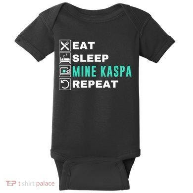 Eat Sleep Mine Kaspa Crypto Kaspa Mining Kaspa Crypto Miner Kaspa To The Moon Baby Bodysuit