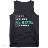 Eat Sleep Mine Kaspa Crypto Kaspa Mining Kaspa Crypto Miner Kaspa To The Moon Tank Top thumb 0