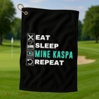 Eat Sleep Mine Kaspa Crypto Kaspa Mining Kaspa Crypto Miner Kaspa To The Moon Golf Towel thumb 1
