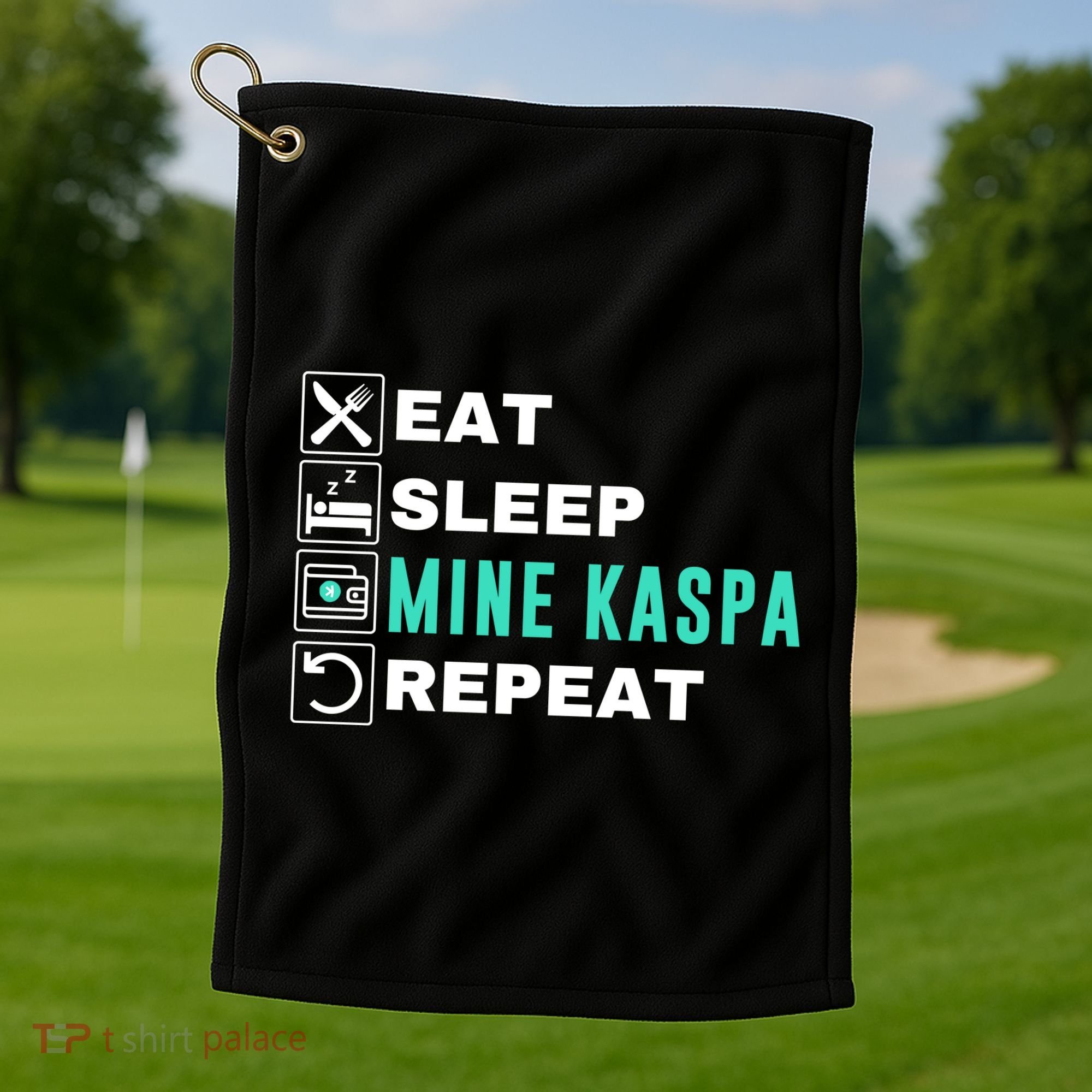 Eat Sleep Mine Kaspa Crypto Kaspa Mining Kaspa Crypto Miner Kaspa To The Moon Golf Towel