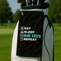 Eat Sleep Mine Kaspa Crypto Kaspa Mining Kaspa Crypto Miner Kaspa To The Moon Golf Towel thumb 2