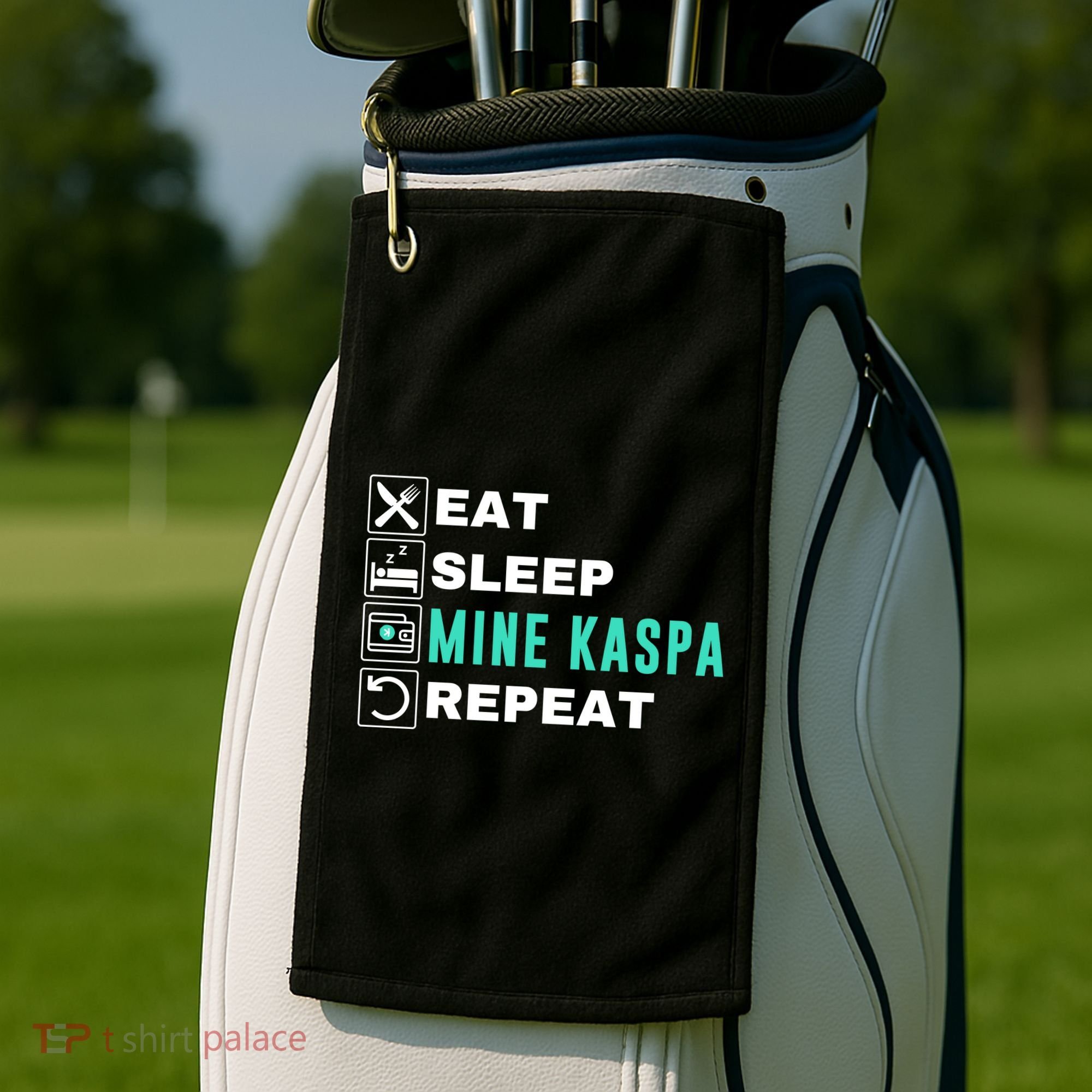 Eat Sleep Mine Kaspa Crypto Kaspa Mining Kaspa Crypto Miner Kaspa To The Moon Golf Towel