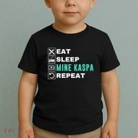 Eat Sleep Mine Kaspa Crypto Kaspa Mining Kaspa Crypto Miner Kaspa To The Moon Toddler T-Shirt thumb 2