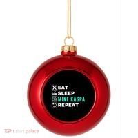 Eat Sleep Mine Kaspa Crypto Kaspa Mining Kaspa Crypto Miner Kaspa To The Moon Plastic Christmas Ball Ornament thumb 0