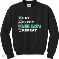 Eat Sleep Mine Kaspa Crypto Kaspa Mining Kaspa Crypto Miner Kaspa To The Moon Kids Sweatshirt thumb 0