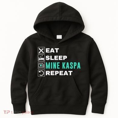 Eat Sleep Mine Kaspa Crypto Kaspa Mining Kaspa Crypto Miner Kaspa To The Moon Kids Hoodie