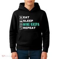 Eat Sleep Mine Kaspa Crypto Kaspa Mining Kaspa Crypto Miner Kaspa To The Moon Kids Hoodie thumb 4