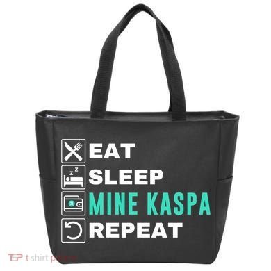 Eat Sleep Mine Kaspa Crypto Kaspa Mining Kaspa Crypto Miner Kaspa To The Moon Tote Bag