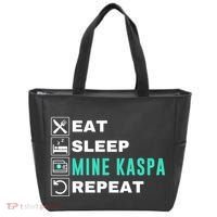Eat Sleep Mine Kaspa Crypto Kaspa Mining Kaspa Crypto Miner Kaspa To The Moon Tote Bag thumb 0