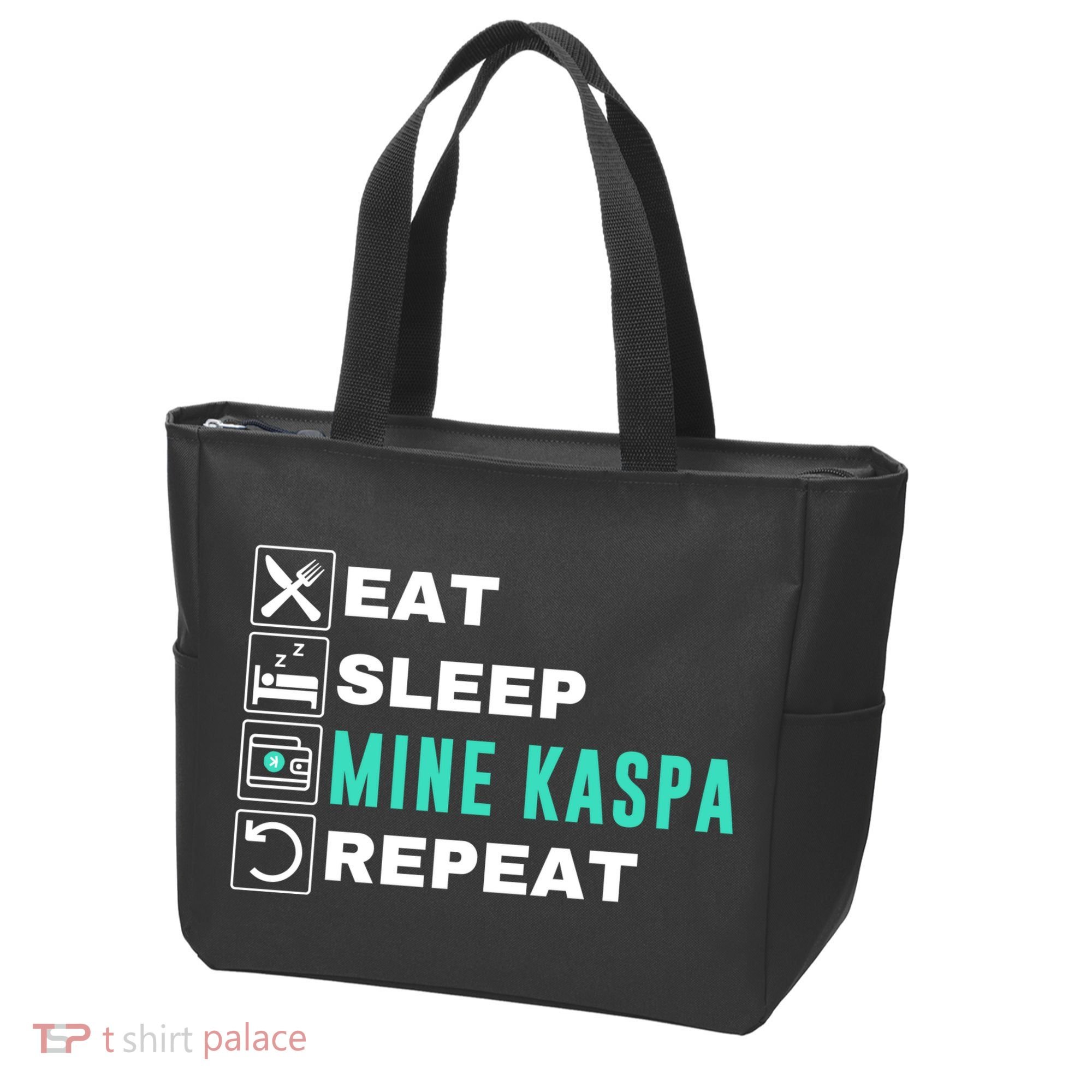 Eat Sleep Mine Kaspa Crypto Kaspa Mining Kaspa Crypto Miner Kaspa To The Moon Tote Bag