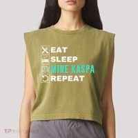 Eat Sleep Mine Kaspa Crypto Kaspa Mining Kaspa Crypto Miner Kaspa To The Moon Garment-Dyed Women's Muscle Tee thumb 2