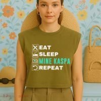 Eat Sleep Mine Kaspa Crypto Kaspa Mining Kaspa Crypto Miner Kaspa To The Moon Garment-Dyed Women's Muscle Tee thumb 4