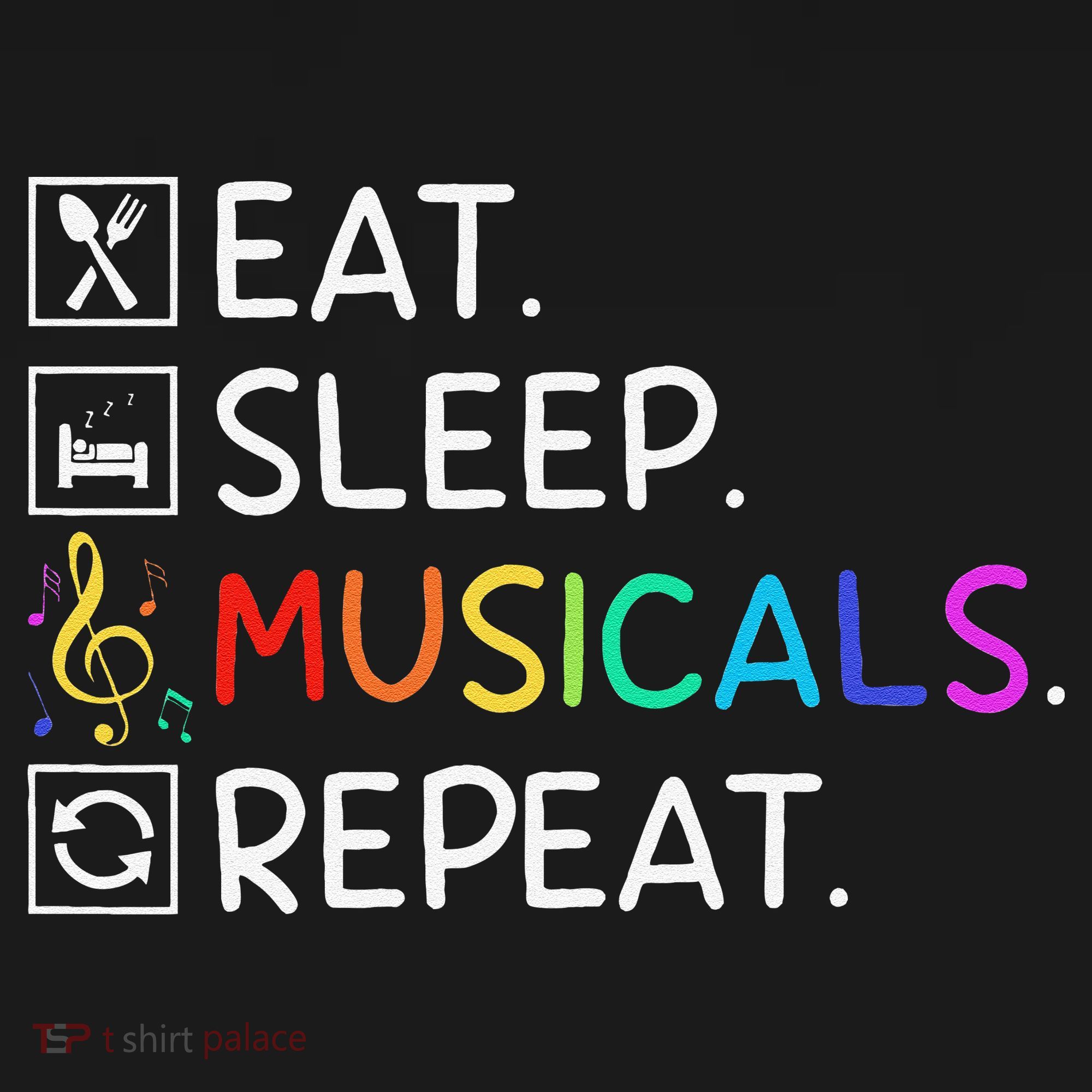 Eat Sleep Musicals Repeat Broadway Theater Novelty Coaster