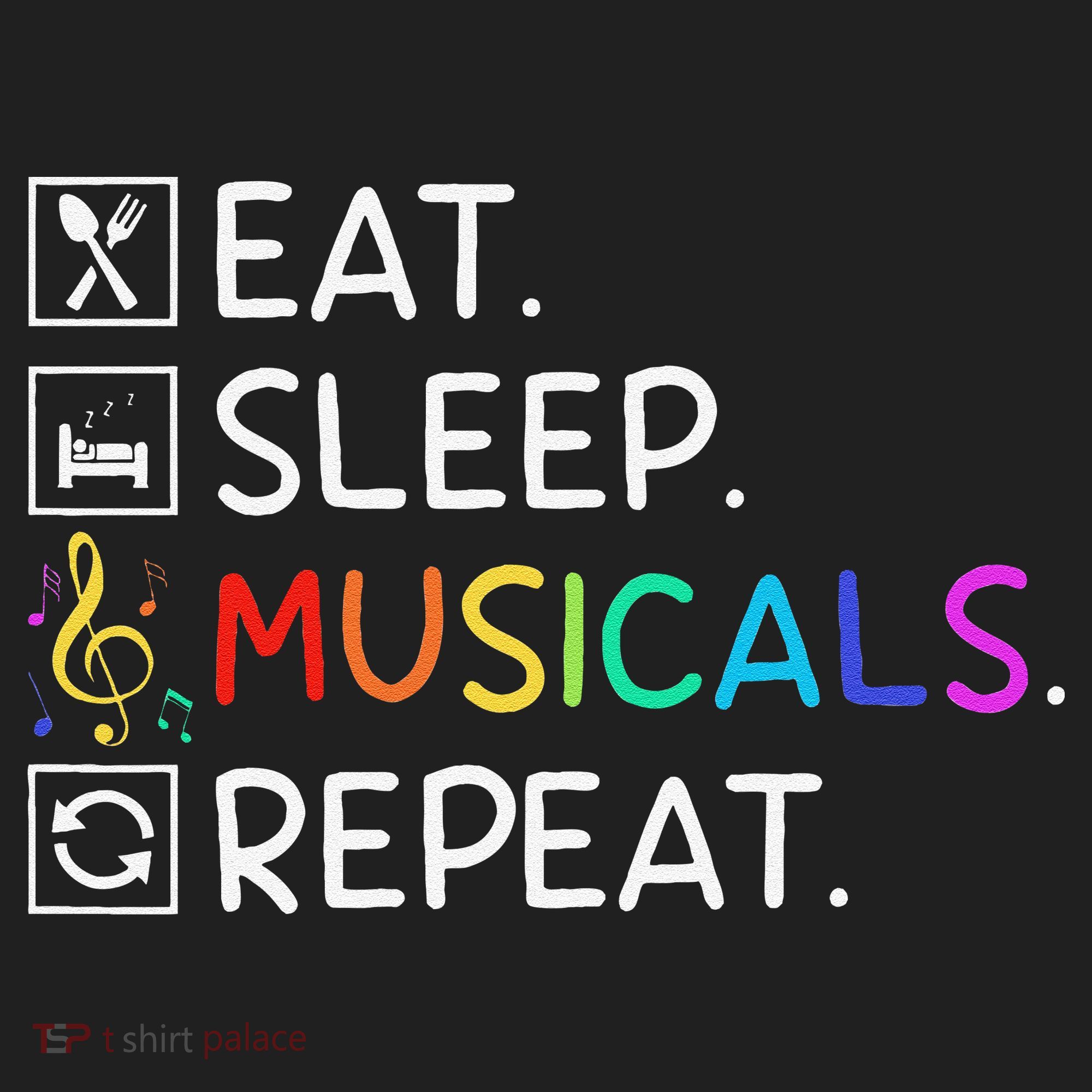 Eat Sleep Musicals Repeat Broadway Theater Novelty Hat