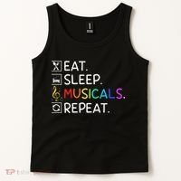 Eat Sleep Musicals Repeat Broadway Theater Novelty Tank Top thumb 2