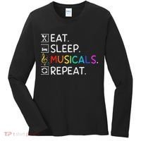 Eat Sleep Musicals Repeat Broadway Theater Novelty Women's Long Sleeve Shirt thumb 0