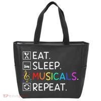 Eat Sleep Musicals Repeat Broadway Theater Novelty Tote Bag thumb 0