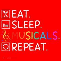 Eat Sleep Musicals Repeat Broadway Theater Novelty Santa Hat thumb 1