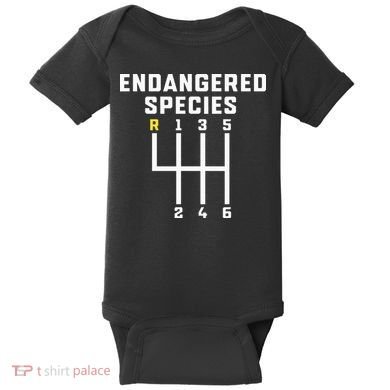 Endangered Species Manual Gearbox Stick Shift Baby Bodysuit