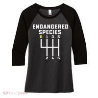 Endangered Species Manual Gearbox Stick Shift Women's Tri-Blend 3/4-Sleeve Raglan Shirt thumb 0