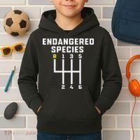 Endangered Species Manual Gearbox Stick Shift Kids Hoodie thumb 2