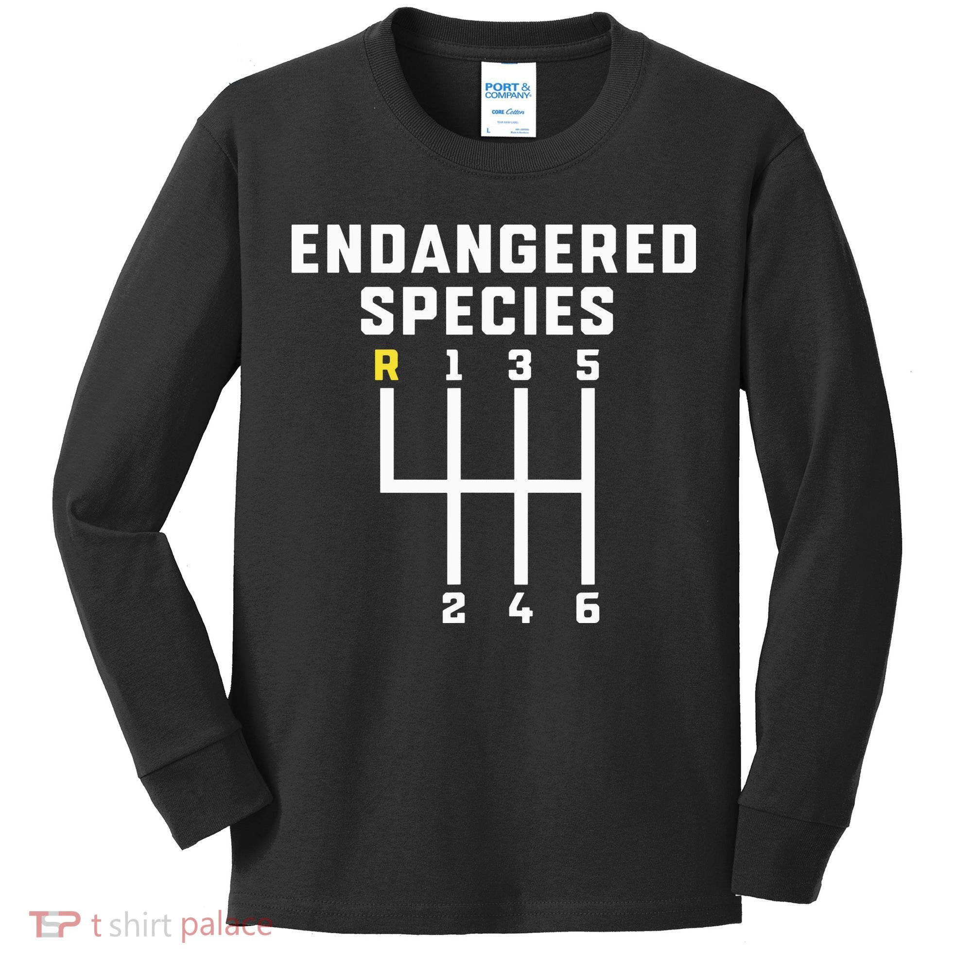 Endangered Species Manual Gearbox Stick Shift Kids Long Sleeve Shirt