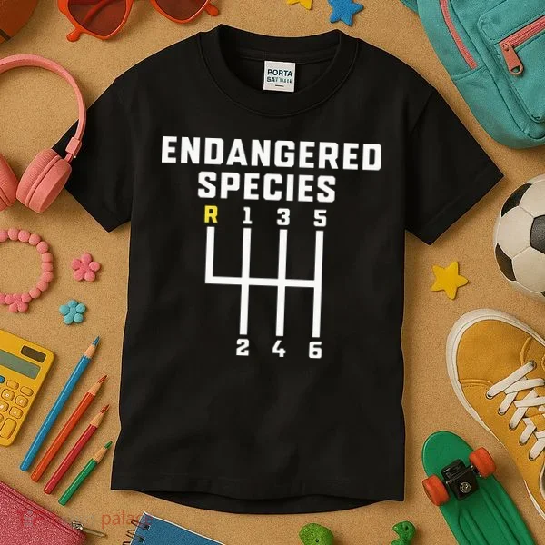 Endangered Species Manual Gearbox Stick Shift Kids T-Shirt