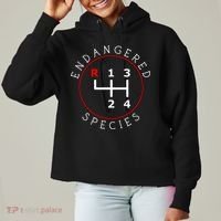 Endangered Species Manual Gearbox Stick Shift 4 Speed 1320 Ladies Heavyweight Boxy Pullover Hoodie thumb 0