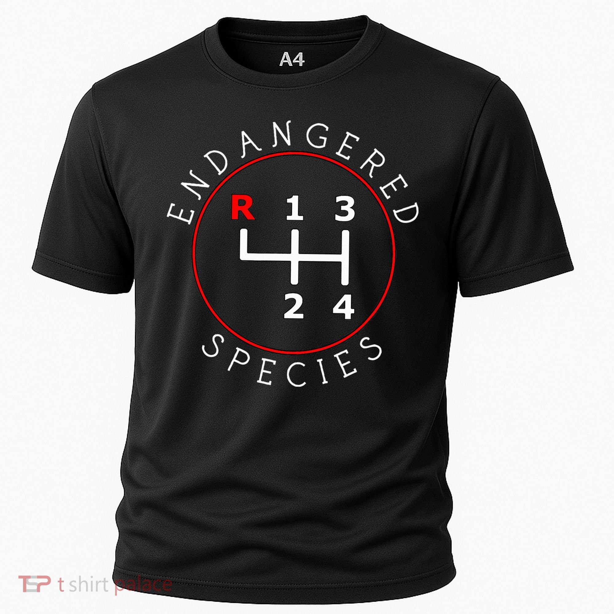 Endangered Species Manual Gearbox Stick Shift 4 Speed 1320 Cooling Performance Crew T-Shirt