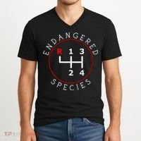 Endangered Species Manual Gearbox Stick Shift 4 Speed 1320 V-Neck T-Shirt thumb 2