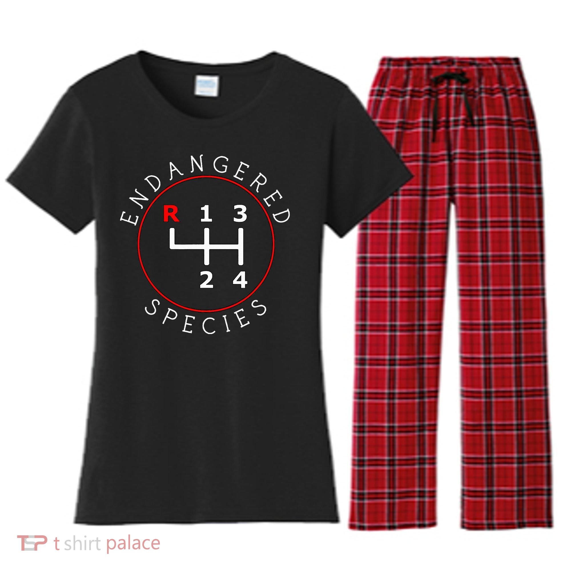 Endangered Species Manual Gearbox Stick Shift 4 Speed 1320 Women's Flannel Pajama Set
