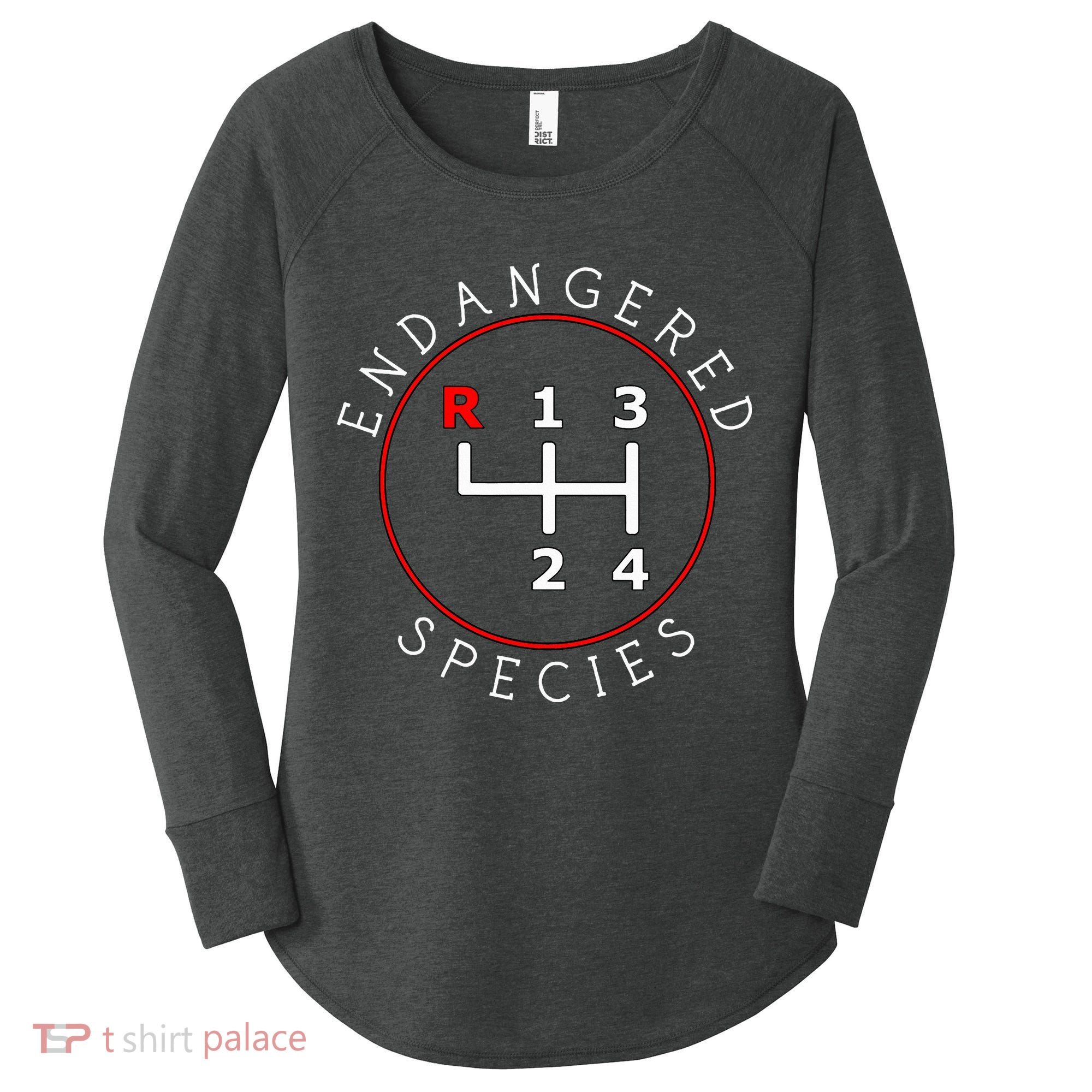 Endangered Species Manual Gearbox Stick Shift 4 Speed 1320 Women's Perfect Tri Tunic Long Sleeve Shirt
