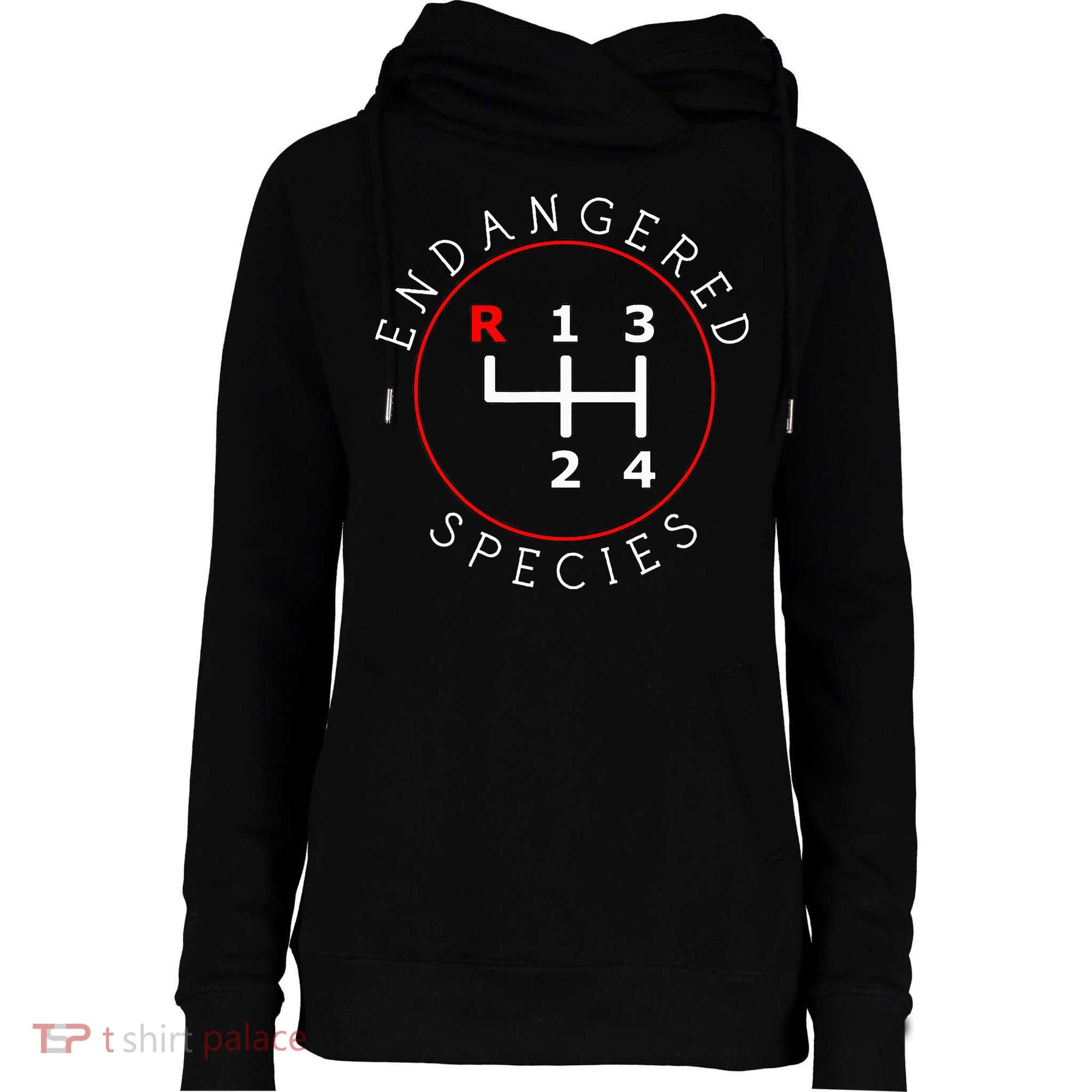 Endangered Species Manual Gearbox Stick Shift 4 Speed 1320 Womens Funnel Neck Pullover Hood