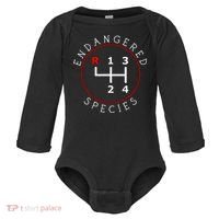 Endangered Species Manual Gearbox Stick Shift 4 Speed 1320 Baby Long Sleeve Bodysuit thumb 0