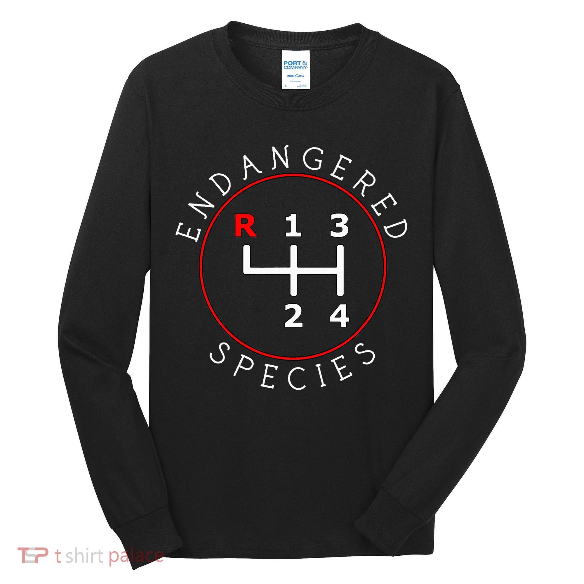 Endangered Species Manual Gearbox Stick Shift 4 Speed 1320 Tall Long Sleeve Shirt