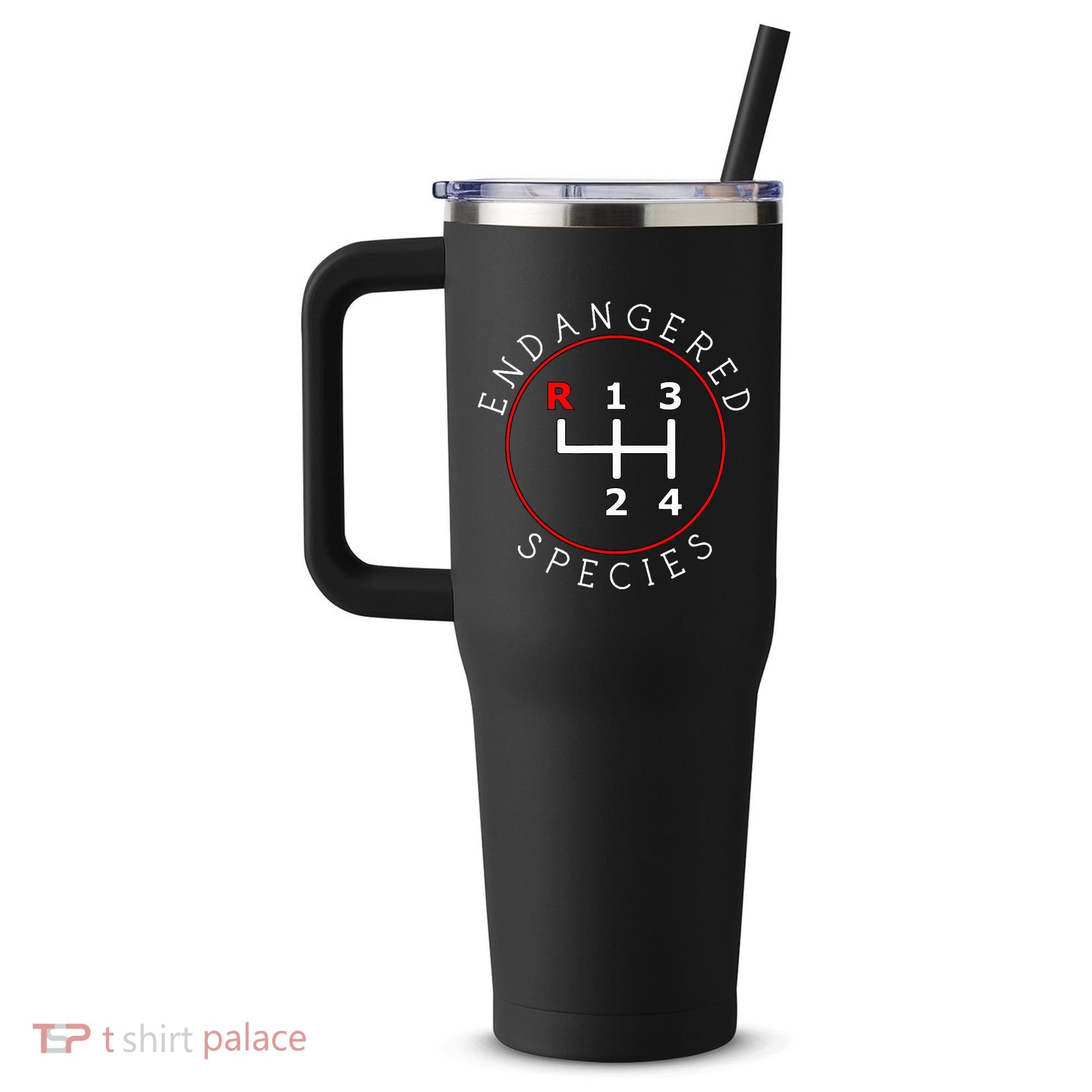 Endangered Species Manual Gearbox Stick Shift 4 Speed 1320 40oz Vacuum Insulated Stainless Steel Travel Tumbler
