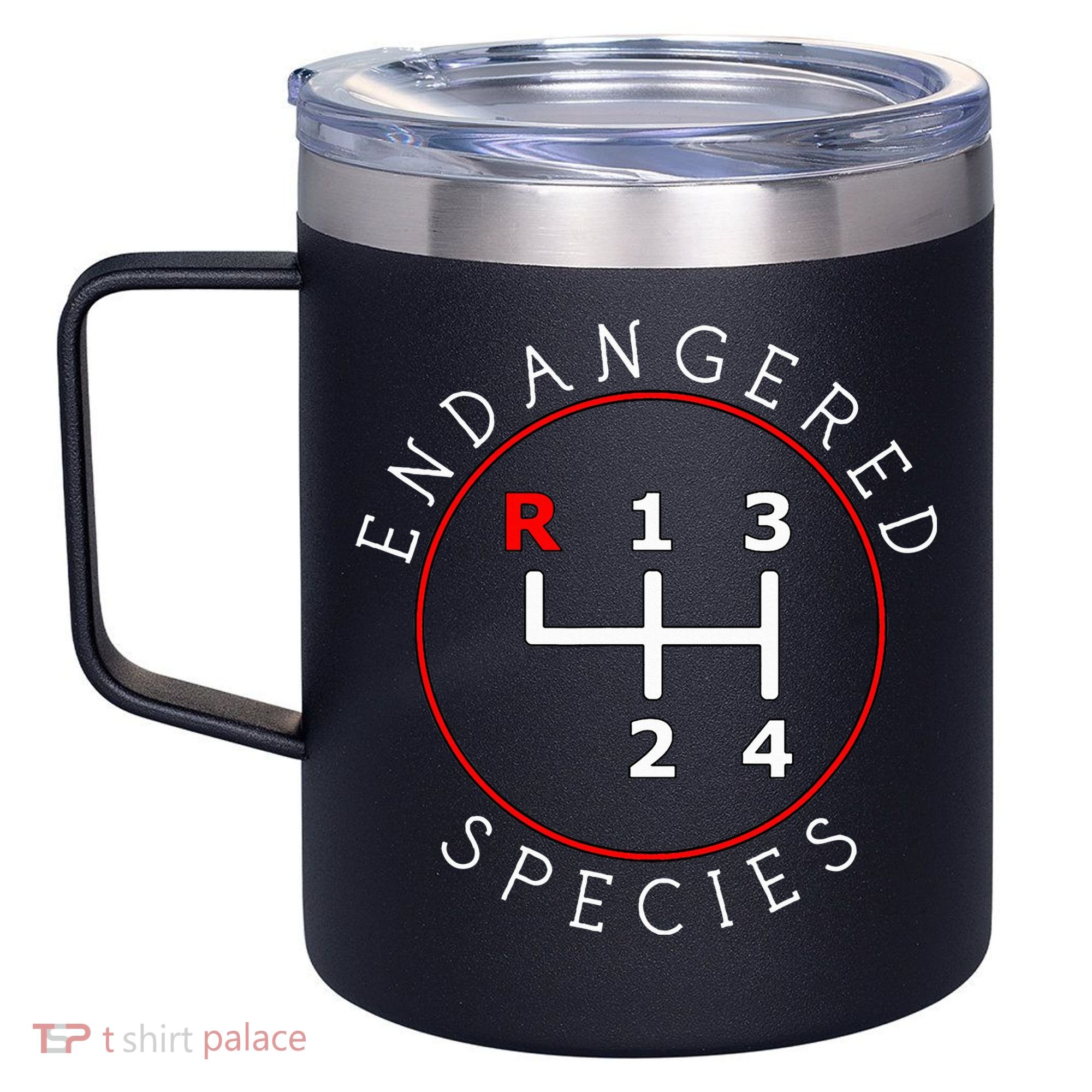 Endangered Species Manual Gearbox Stick Shift 4 Speed 1320 12oz Stainless Steel Coffee Mug