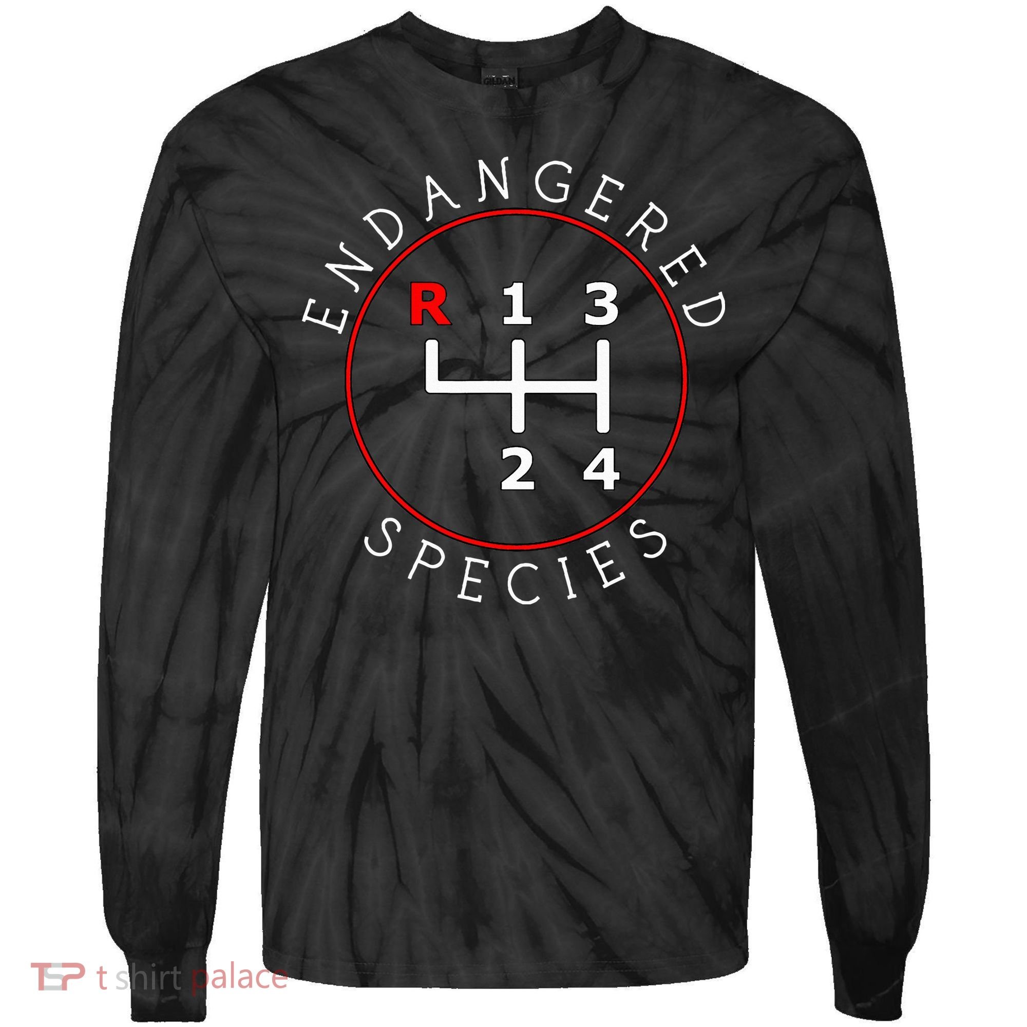 Endangered Species Manual Gearbox Stick Shift 4 Speed 1320 Tie-Dye Long Sleeve Shirt