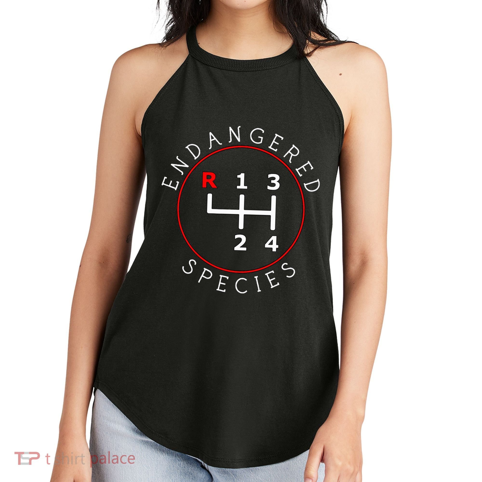 Endangered Species Manual Gearbox Stick Shift 4 Speed 1320 Women's Perfect Tri Rocker Tank